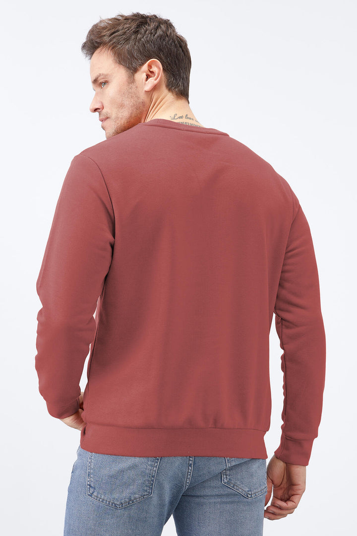 TMY Wild Rose Basic Round Neck Comfort Fit Men's Sweatshirt - 88053 - Fredericton