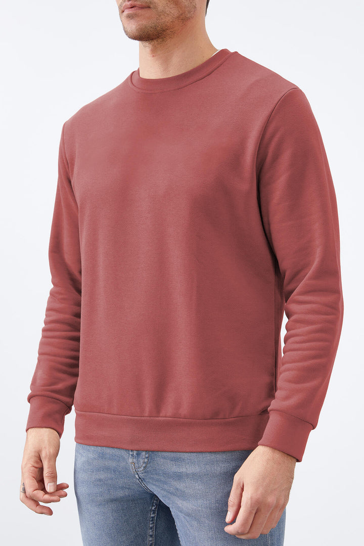 TMY Wild Rose Basic Round Neck Comfort Fit Men's Sweatshirt - 88053 - Fredericton