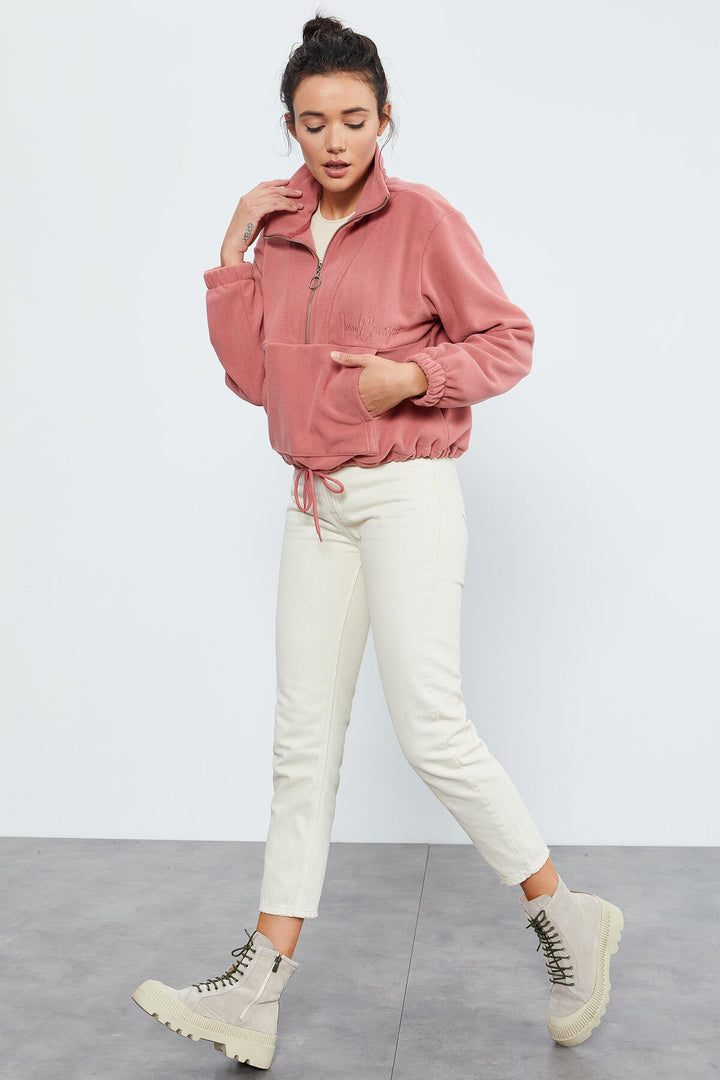 TMY Wild Rose نصف سحاب تنورة تنحنح Ruched المرأة القطبية كبيرة الحجم البلوز - 97171 - Bentonville
