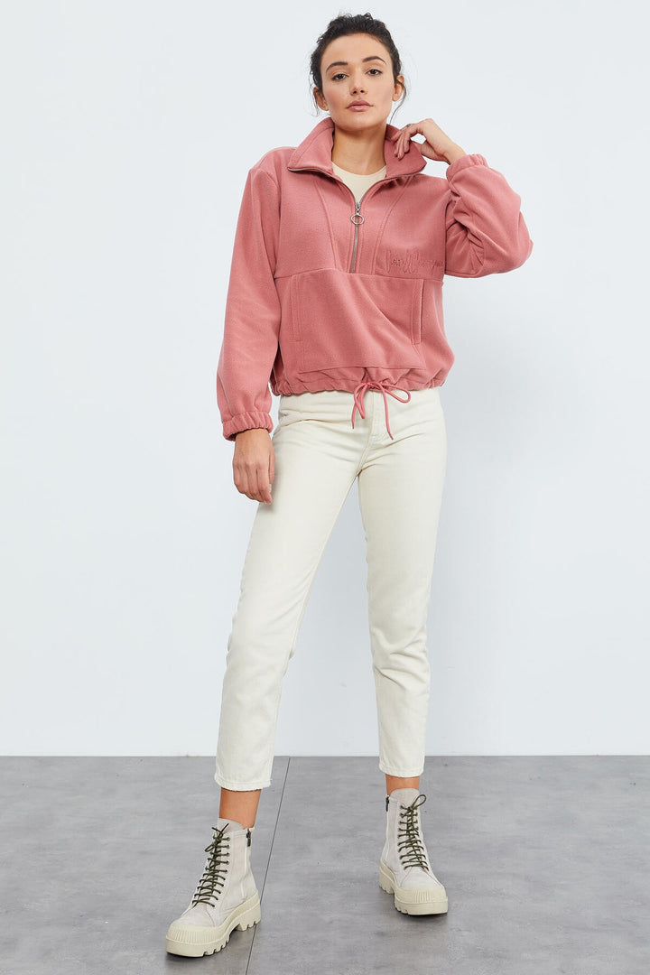TMY Wild Rose نصف سحاب تنورة تنحنح Ruched المرأة القطبية كبيرة الحجم البلوز - 97171 - Bentonville