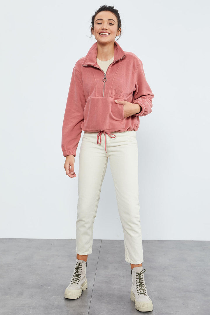 TMY Wild Rose نصف سحاب تنورة تنحنح Ruched المرأة القطبية كبيرة الحجم البلوز - 97171 - Bentonville
