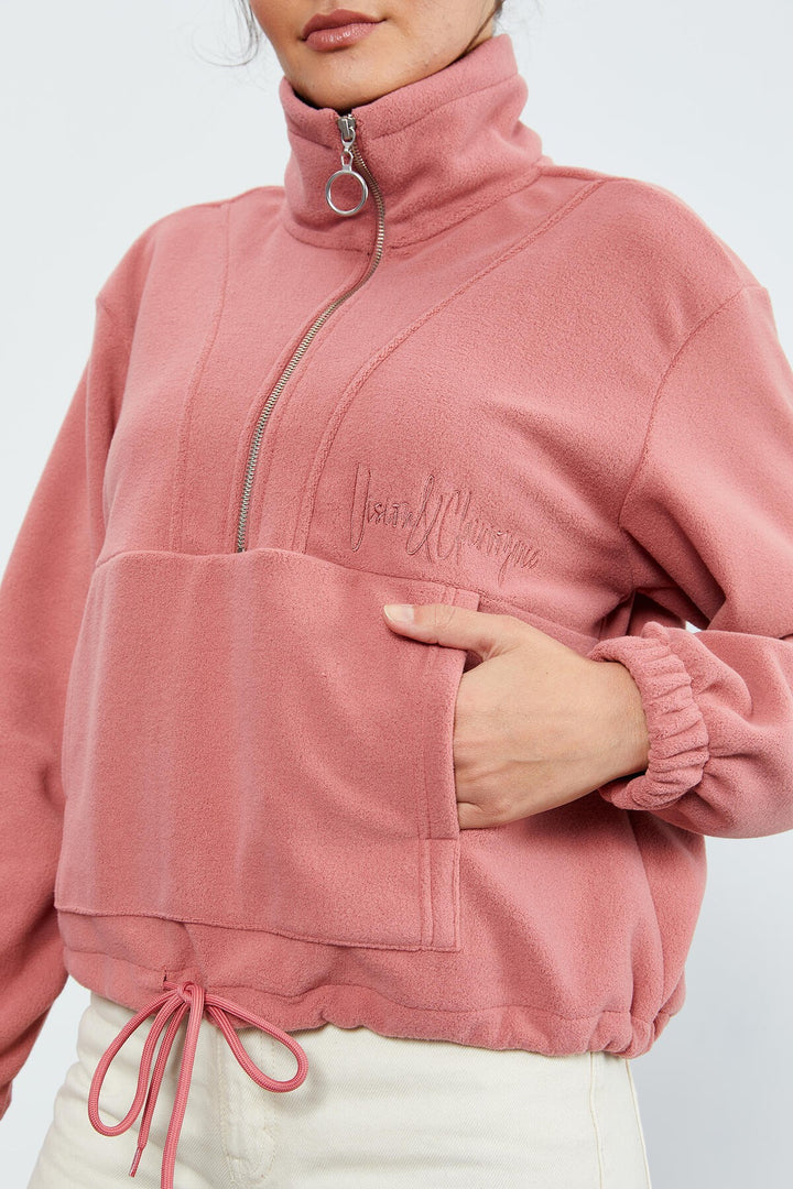 TMY Wild Rose نصف سحاب تنورة تنحنح Ruched المرأة القطبية كبيرة الحجم البلوز - 97171 - Bentonville