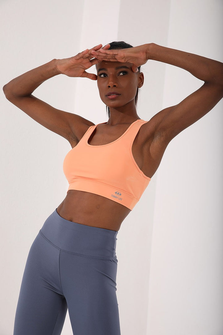 TMY Yavruagzı Back Detailed Slim Fit U Neck Women's Sports Bustier - 97120 - Davie