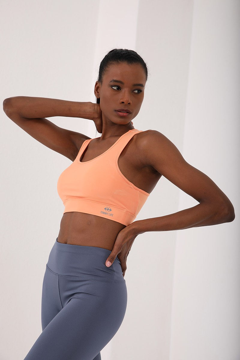 TMY Yavruagzı Back Detailed Slim Fit U Neck Women's Sports Bustier - 97120 - Davie