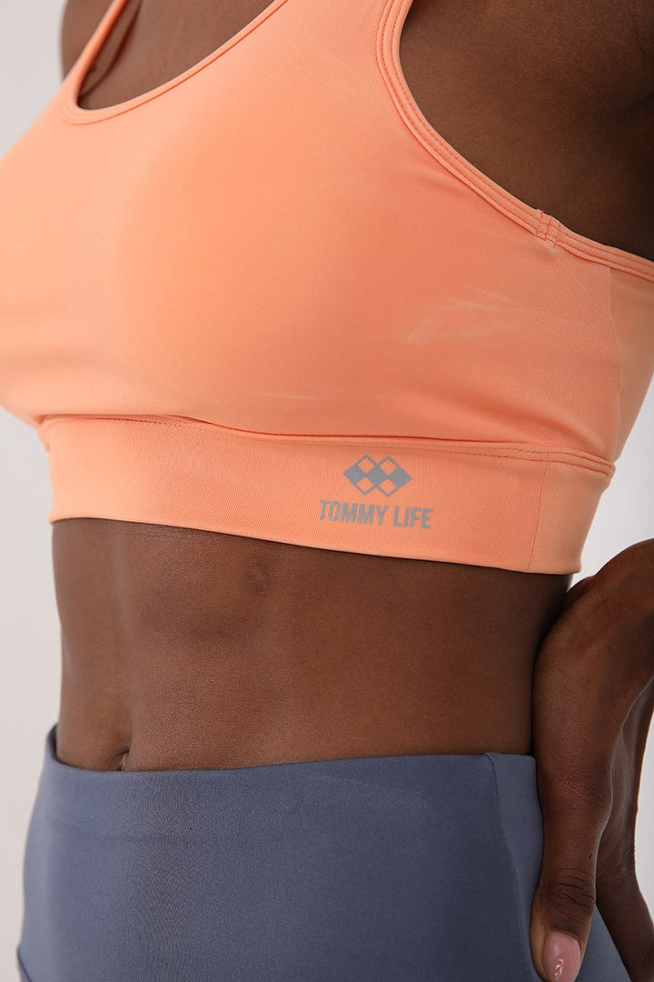 TMY Yavruagzı Back Detailed Slim Fit U Neck Women's Sports Bustier - 97120 - Davie