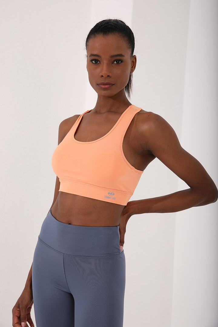 TMY Yavruagzı Back Detailed Slim Fit U Neck Women's Sports Bustier - 97120 - Davie