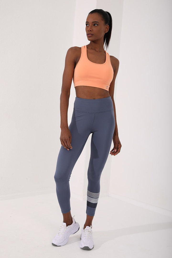 TMY Yavruagzı Back Detailed Slim Fit U Neck Women's Sports Bustier - 97120 - Davie