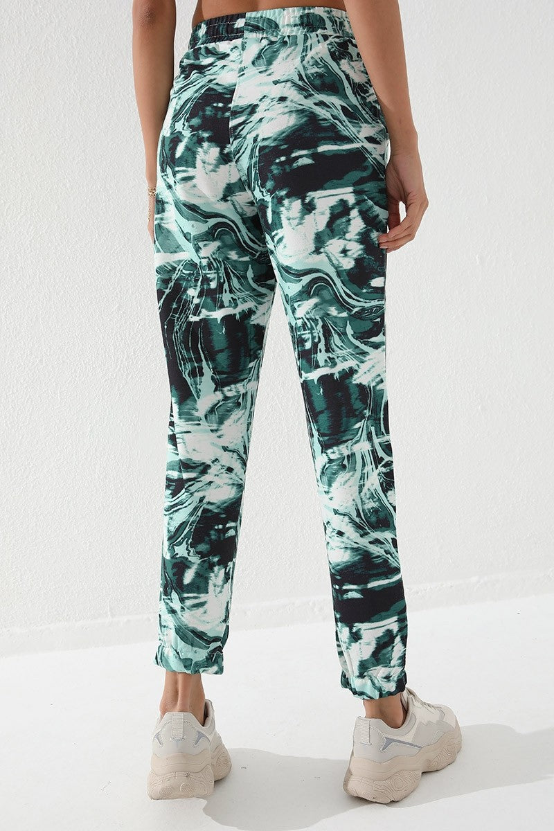 بنطال رياضي TMY Green مختلط منقوشة Jogger Comfort Fit Jogger للنساء - 94597 - سان فرانسيسكو