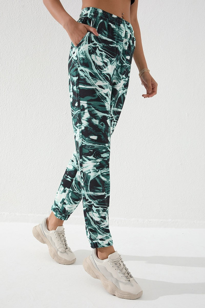 بنطال رياضي TMY Green مختلط منقوشة Jogger Comfort Fit Jogger للنساء - 94597 - سان فرانسيسكو