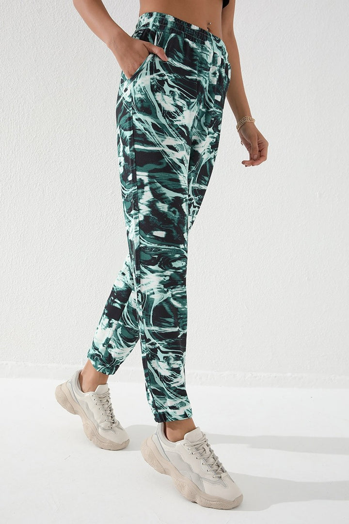 بنطال رياضي TMY Green مختلط منقوشة Jogger Comfort Fit Jogger للنساء - 94597 - سان فرانسيسكو