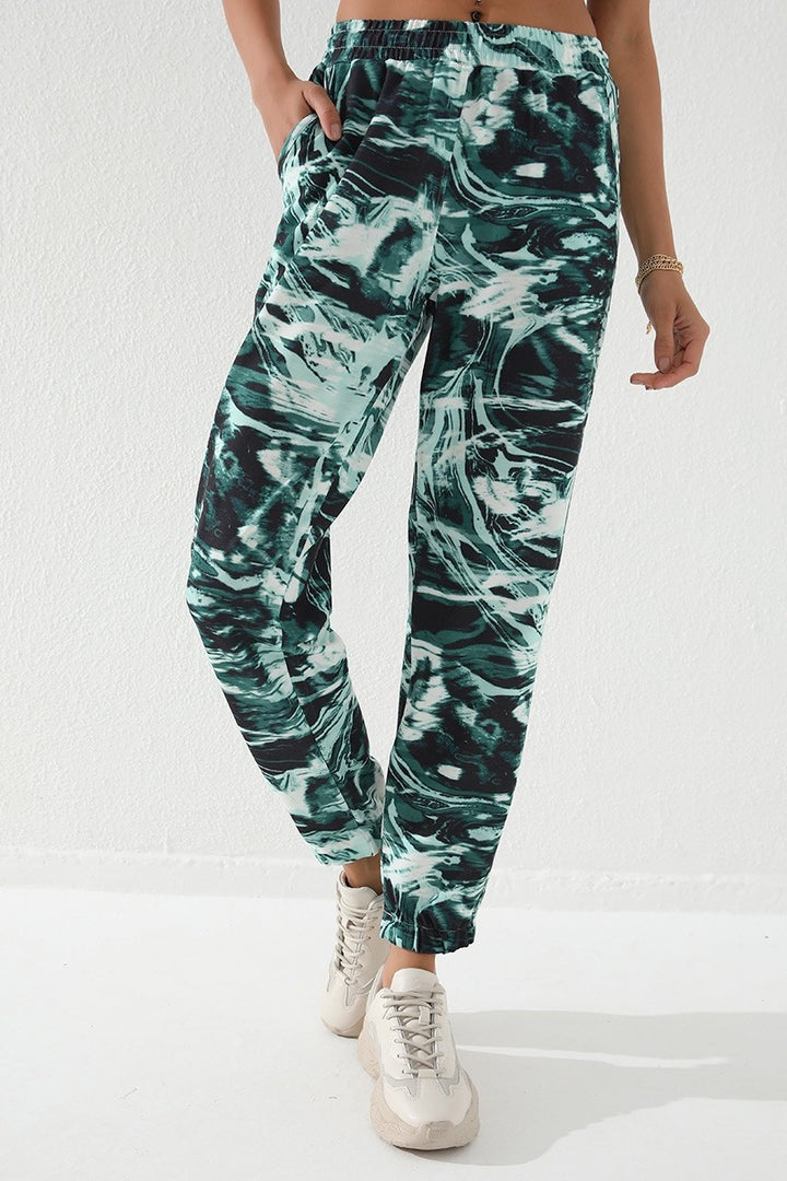 بنطال رياضي TMY Green مختلط منقوشة Jogger Comfort Fit Jogger للنساء - 94597 - سان فرانسيسكو
