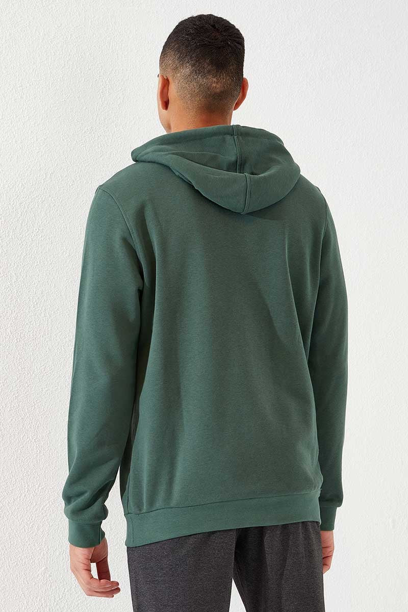 TMY Green Kangaroo Pocket Standard Fit Hooded Men's Sweatshirt - 87872 - Jalacingo