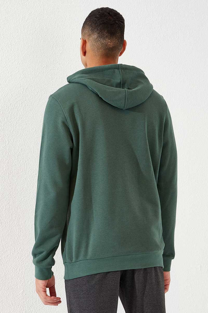 TMY Green Kangaroo Pocket Standard Fit Hooded Men's Sweatshirt - 87872 - Jalacingo