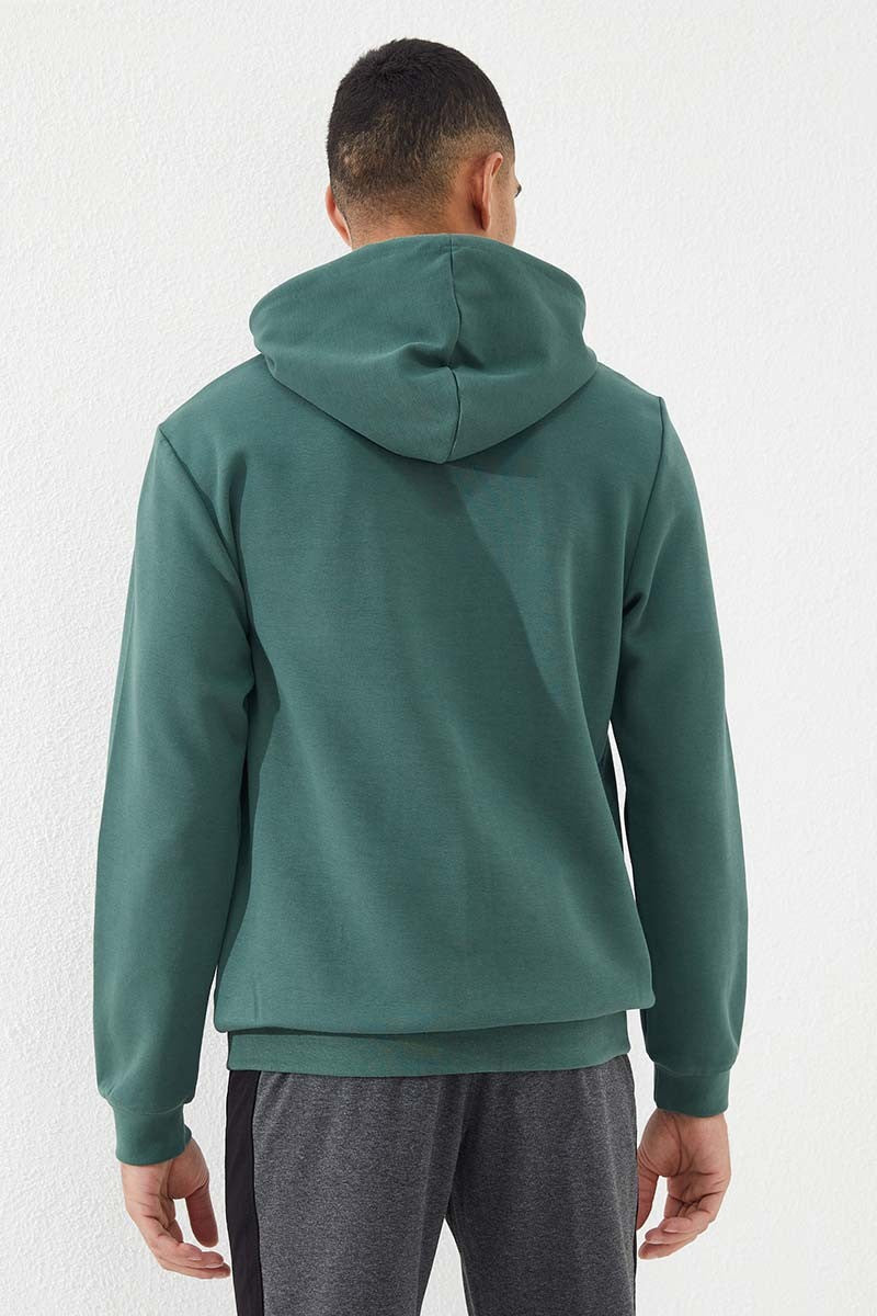 TMY Green Kangaroo Pocket Standard Fit Hooded Men's Sweatshirt - 87883 - East Meadow