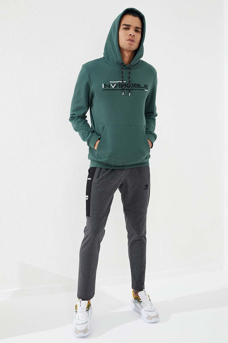 TMY Green Kangaroo Pocket Standard Fit Hooded Men's Sweatshirt - 87883 - East Meadow