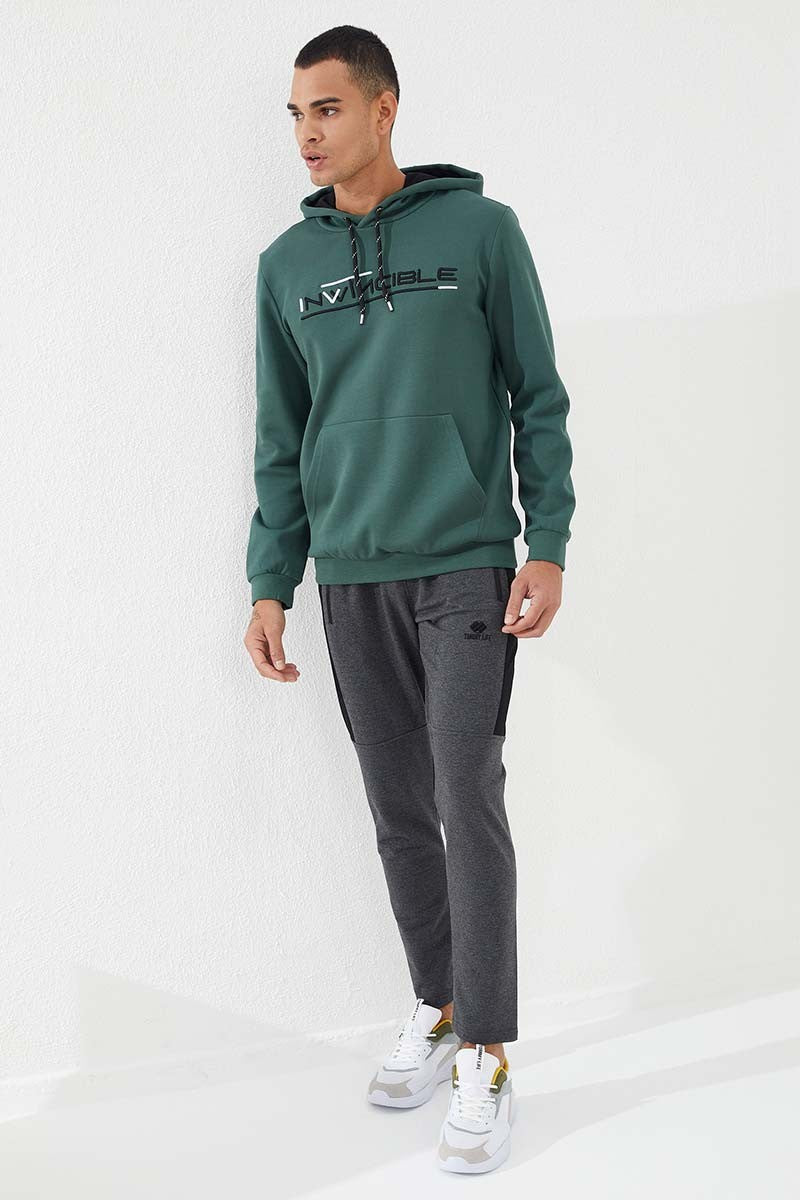TMY Green Kangaroo Pocket Standard Fit Hooded Men's Sweatshirt - 87883 - East Meadow