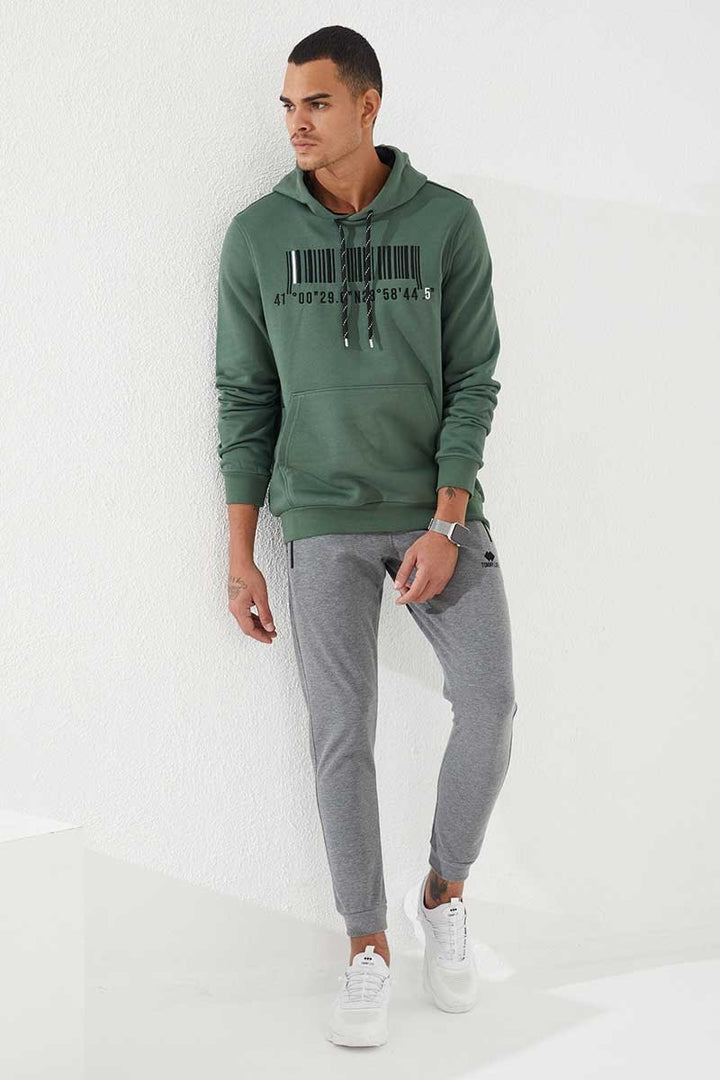 TMY Green Embroidered Kangaroo Pocket Standard Fit Hooded Men's Sweatshirt - 87839 - Bonita Springs