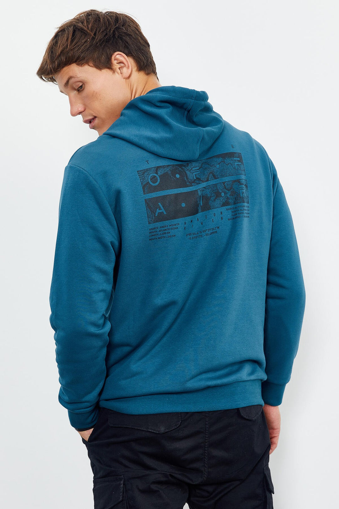 TMY Emerald Front and Back Printed Hooded Comfort Fit Men's Sweatshirt - 88017 - Babruysk