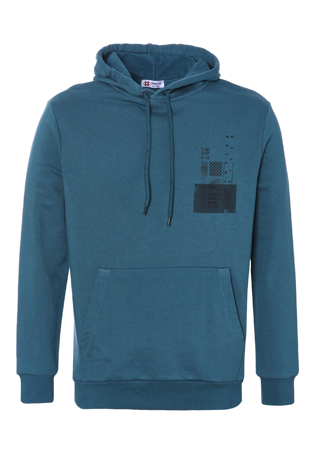 TMY Emerald Front and Back Printed Hooded Comfort Fit Men's Sweatshirt - 88017 - Babruysk