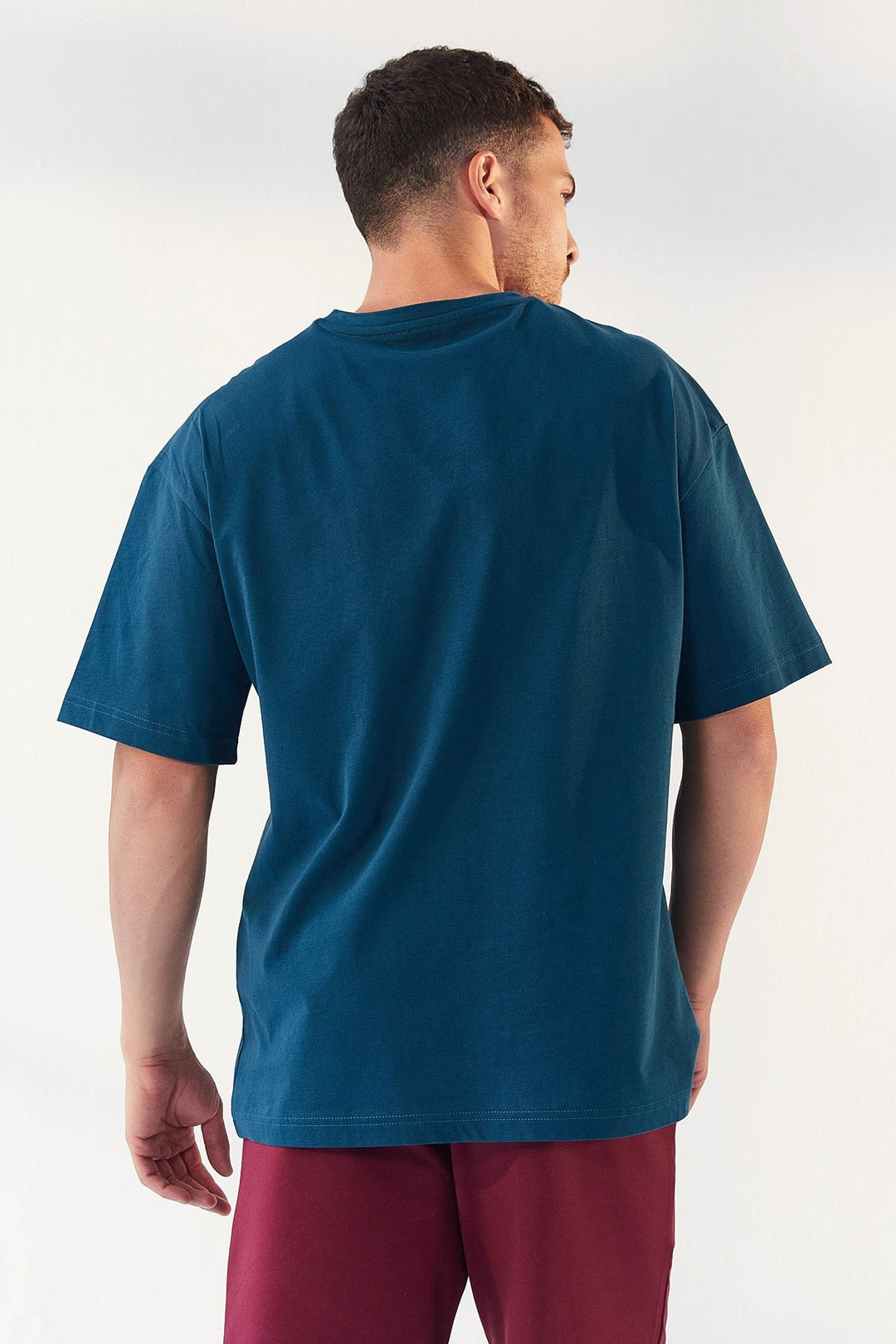 TMY Emerald Green Printed O Neck Men's Oversize T-Shirt - 87984 - San Francisco del Rincón