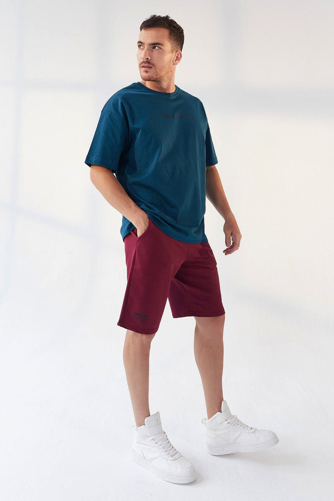 TMY Emerald Green Printed O Neck Men's Oversize T-Shirt - 87984 - San Francisco del Rincón