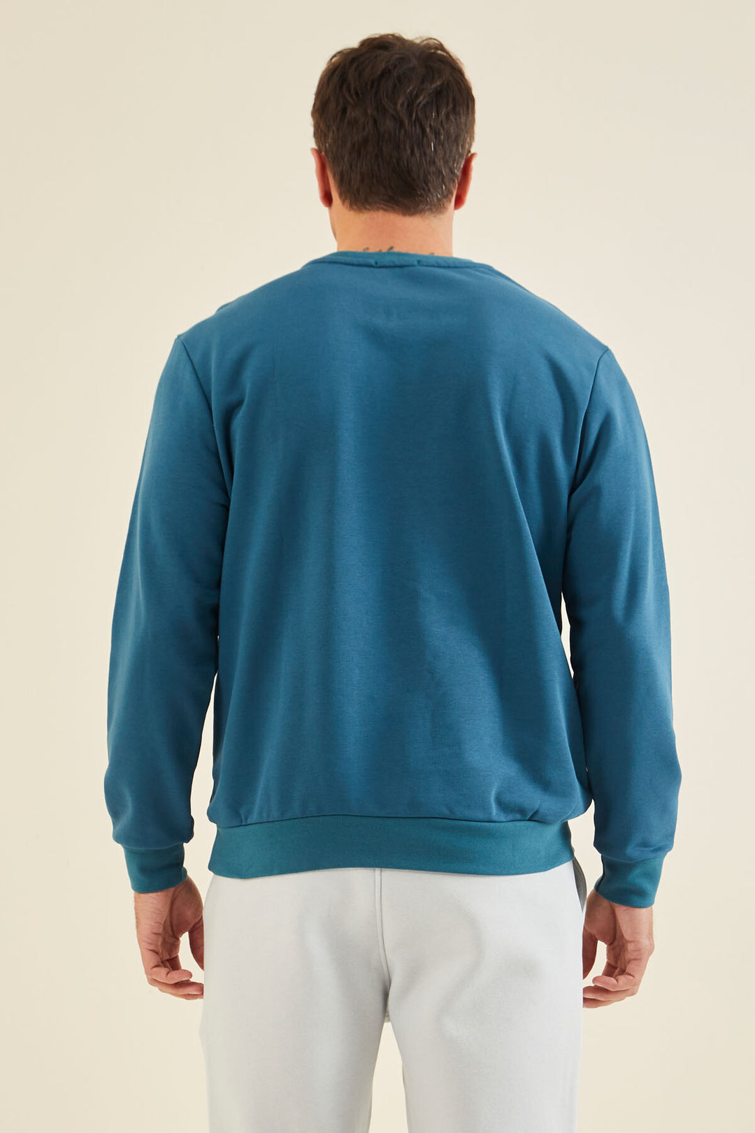 TMY Emerald Green Embroidered Round Neck Comfort Fit Men's Sweatshirt - 88020 - Venlo