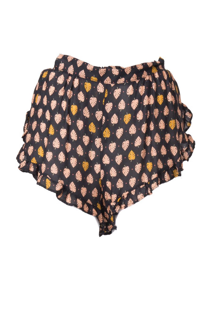 BSL Women Ruffled Hem Polka Dot Mini Shorts - Linden