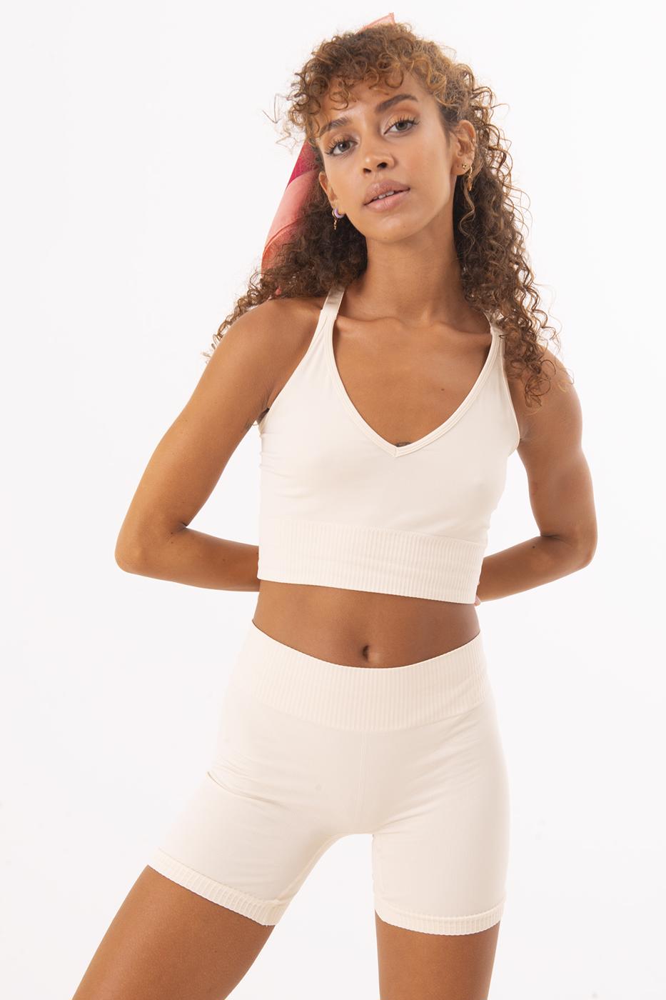 BSL Women Rib-Knit Cuffed Mini Shorts - Fresnillo