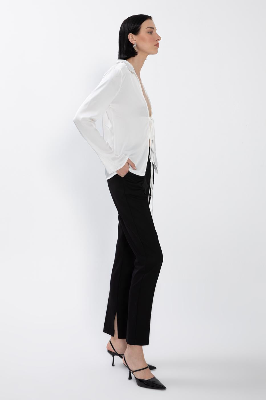 BSL Women High Waist Trousers with Leg Slits - Ixtaczoquitlán