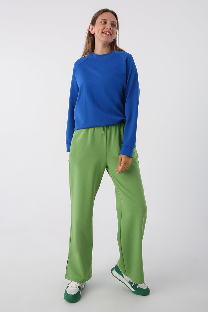 TLD Women Allday Green Sweatpants with Slits - Lakeland