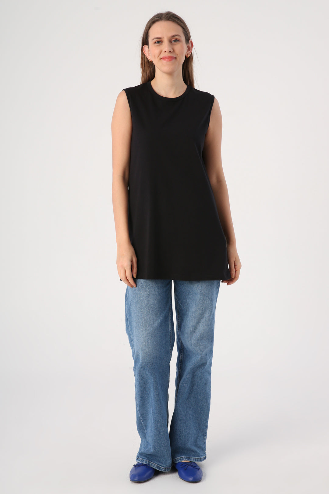 TLD Women Allday Black Printed Sleeveless T-shirt Tunic - Prattville