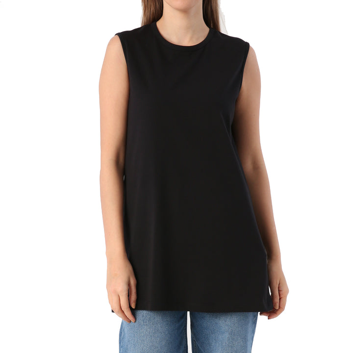 TLD Women Allday Black Printed Sleeveless T-shirt Tunic - Prattville