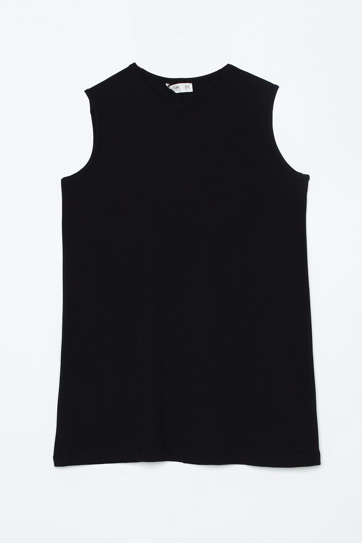 TLD Women Allday Black Printed Sleeveless T-shirt Tunic - Prattville