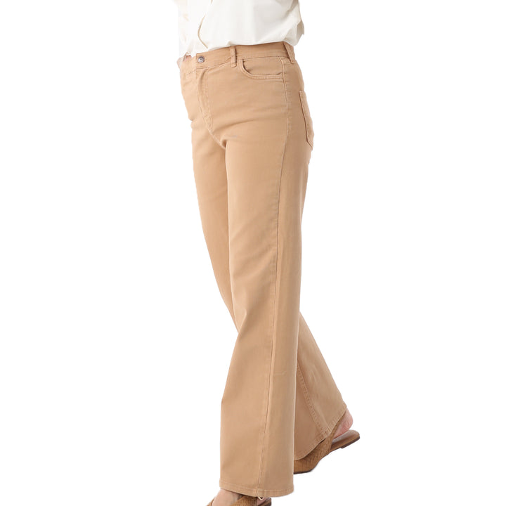 TLD Women Allday Milk Coffee Piece Dye Comfort Fit Lycra Pants - Reading