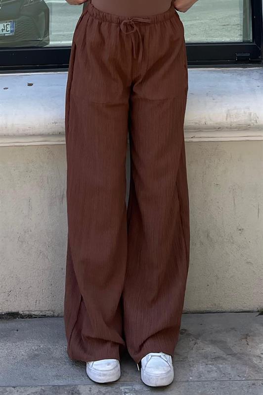 MDX Brown Pocket Wide Leg Women's Pants MG1882 - Kerpen