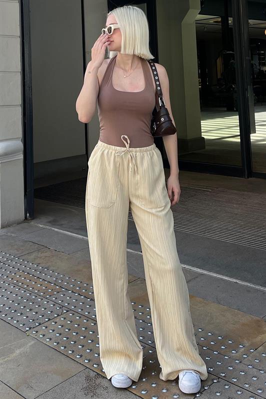 MDX Yellow Pocket Wide Leg Women's Pants MG1882 - Comitán