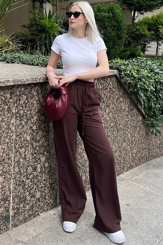 MDX Brown High Waisted Wide Leg Women's Pants MG2011 - Sinsheim