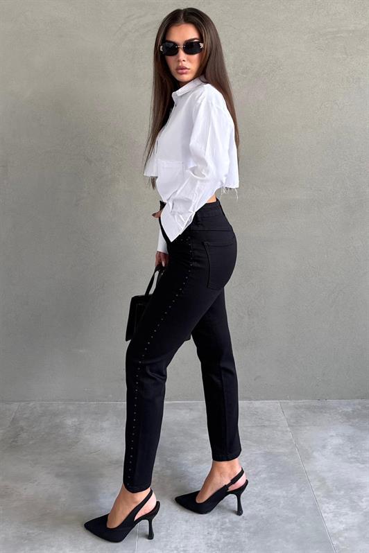 MDX Siyah Boru Paça Kadın Kot Pantolon MG2597 - San Cugat del Vallés