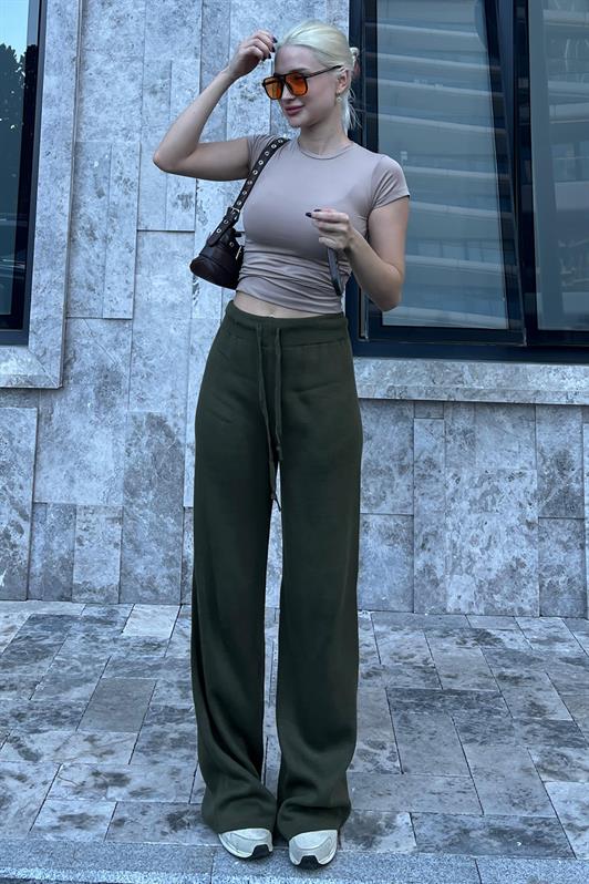 MDX Haki Adjustable Waist Wide Leg Pants MG2089 - Mislata