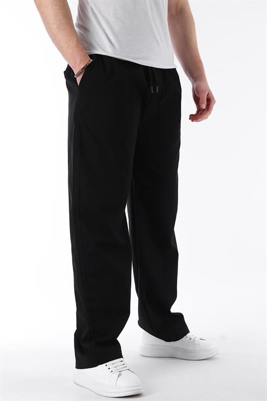 MDX Black Wide Leg High Waist Lace-Up Men's Pants E7403 - Deurne
