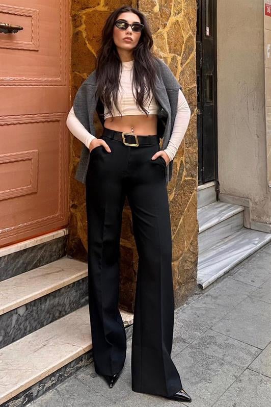 MDX Black High Waist Fabric Pants MG2285 - Jeffersonville