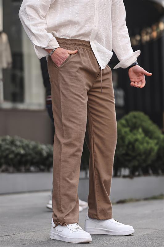 MDX Comfort Fit Men's Brown Pants with Cuff Detail 6532 - Modena