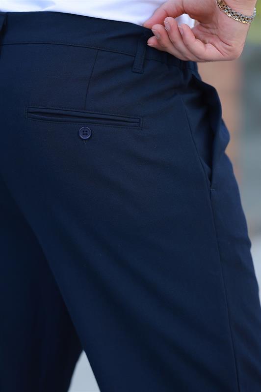 MDX Navy Blue Relaxed Fit Men's Fabric Trousers E6577 - Ostend