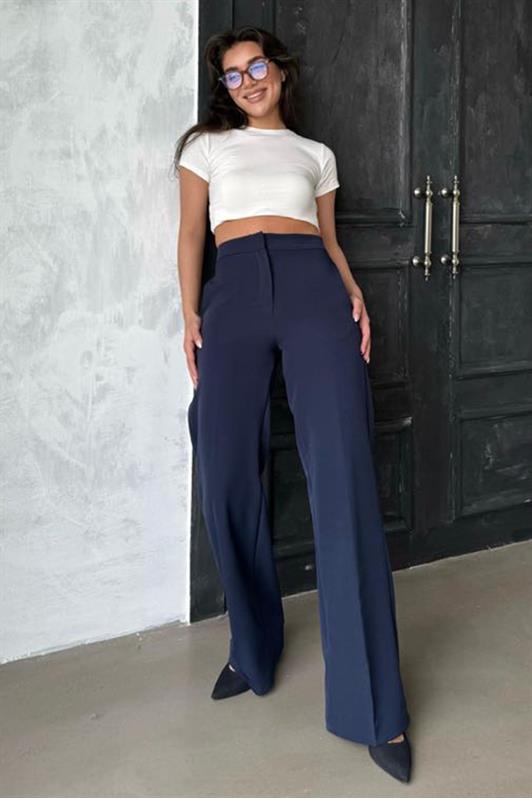 MDX Navy High Waist Fabric Trousers MG2284 - Marsala