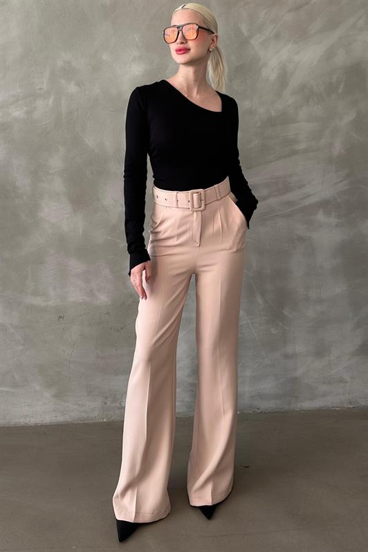 MDX Beige Spanish Flare Women's Fabric Pants MG2303 - Brindisi