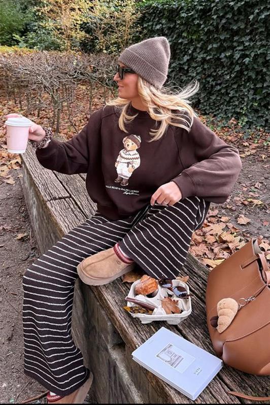 MDX Brown Striped Knit Women's Pants MG2609 - Pompano Beach