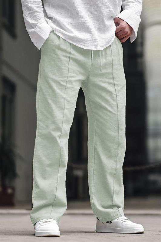 MDX Mint Green Men's Relaxed Fit Linen Trousers 6539 - Morley