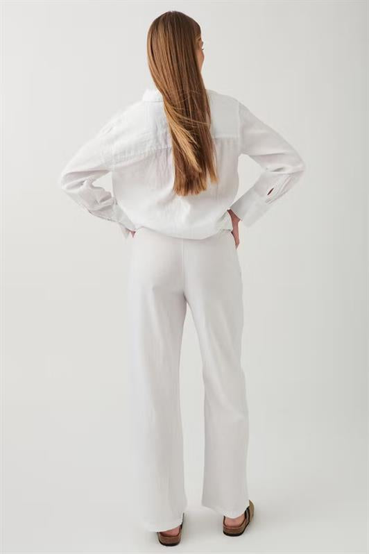 MDX Ecru Elastic Waist Wide Leg Pants MG2020 - Melbourne