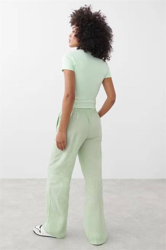 MDX Mint Green Elastic Waist Wide Leg Pants MG2020 - Gulfport