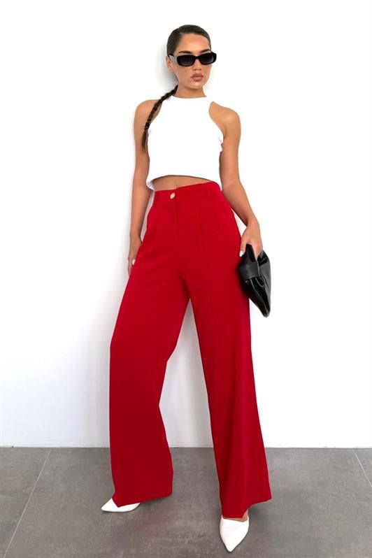 MDX Red Women's Palazzo Pants Mg2525 - Santa Clara